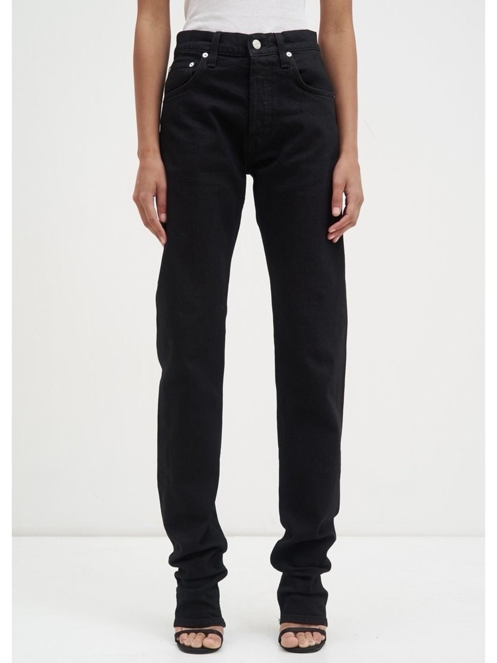 NWT-Helmut Lang Masc Straight Size 25 Women's 28 Men's Jeans Matte Powder Black